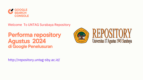 Performa repository Untag  selama bulan Agustus 2024 di Google Penelusuran