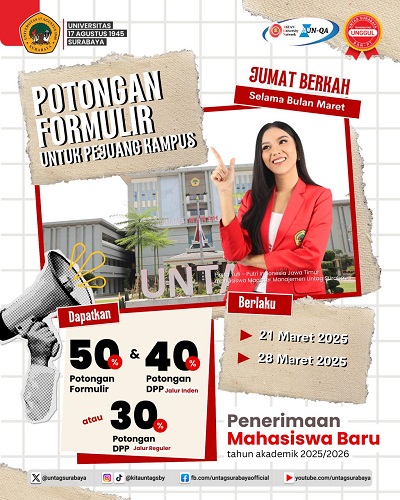 **JUMAT BERKAH! POTONGAN FORMULIR UNTUK PEJUANG KAMPUS UNTAG SURABAYA**