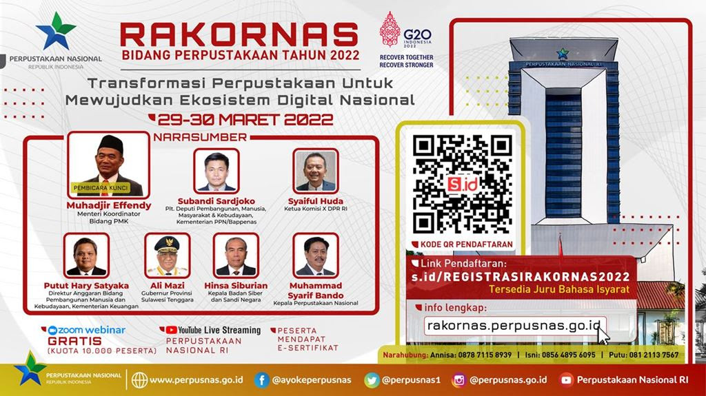 Rapat Koordinasi Nasional Bidang Perpustakaan Tahun 2022