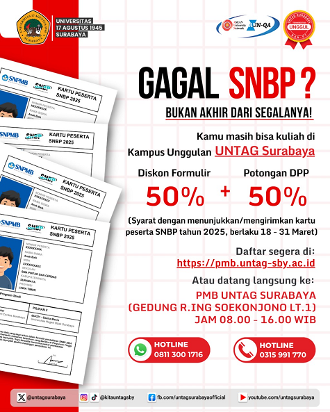 Gagal SNBP? Masih Ada Kesempatan Kuliah di UNTAG Surabaya!