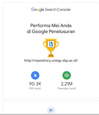 Performa repository Untag  selama bulan Mei 2024 di Google Penelusuran