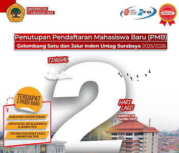 Segera Daftar! Penutupan Pendaftaran Mahasiswa Baru UNTAG Surabaya Tinggal 2 Hari